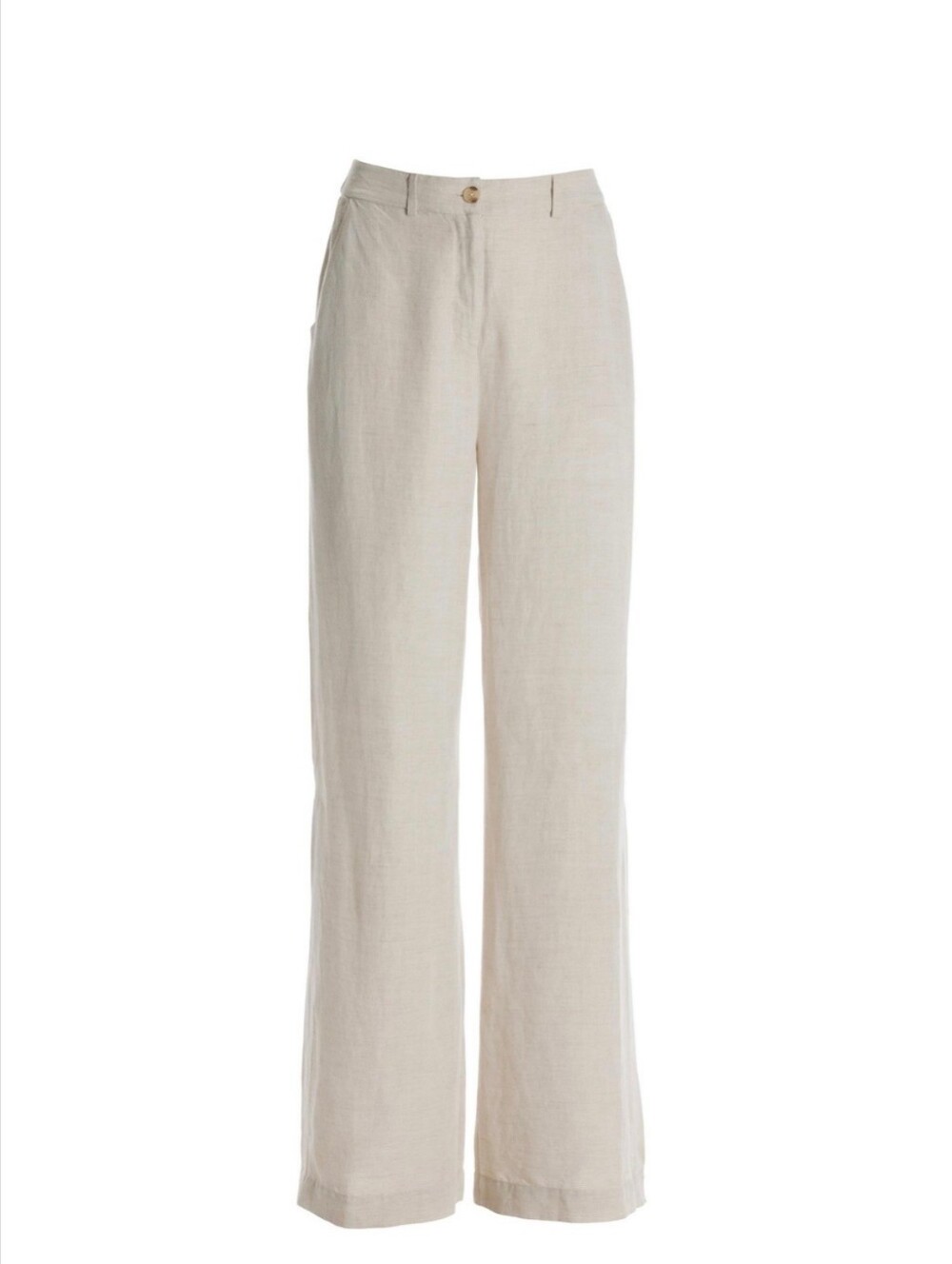 BOSTON PROPER Linen Wide Leg Linen Pant With Side Slits - Picture 4 of 5